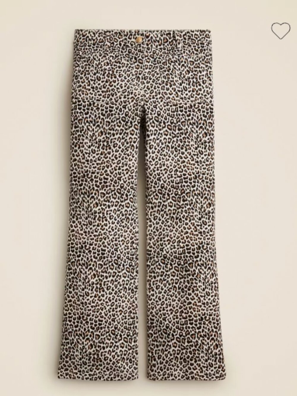 NWOT J. Crew High-rise kickout jean with sailor pockets in leopard print